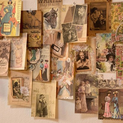 100Sheets Dual-material Vintage Material Papers-JournalTale