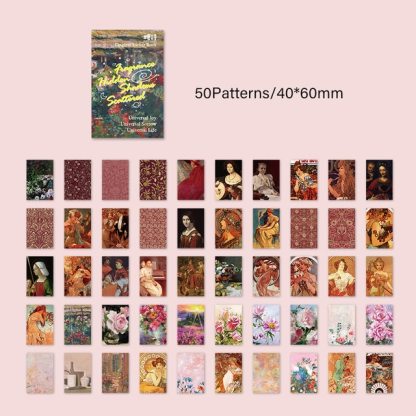 50pcs/pack Painting Style Stickers Mini Book DIY Scrapbooking-JournalTale