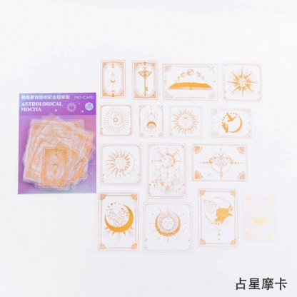 45pcs Flash Magic Astrolabe golden Laser Stickers-JournalTale