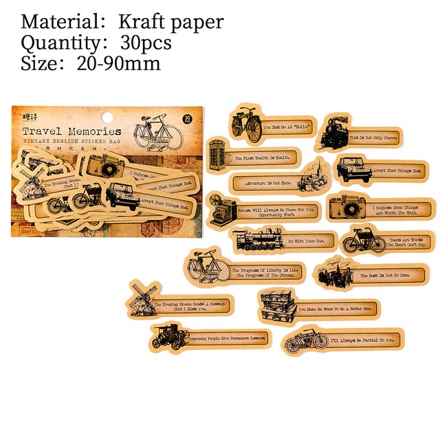 30 pcs Retro English sticker pack nostalgic European old-JournalTale
