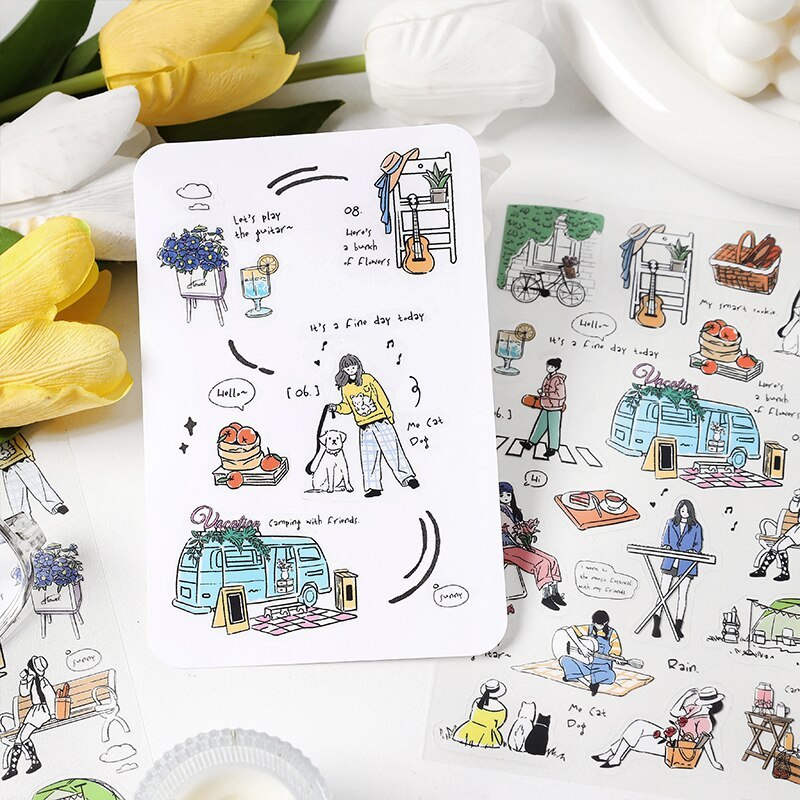 1 sheets Aesthetics Labels Stickers Planner journaling Sticker-JournalTale