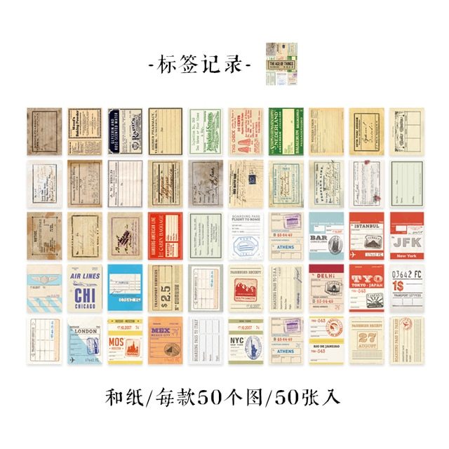 50 pcs Scrapbooking Adhesive Diy Stickers book-JournalTale