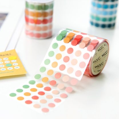 50mm*3m Color Dots Decorative Adhesive Washi Tape-JournalTale