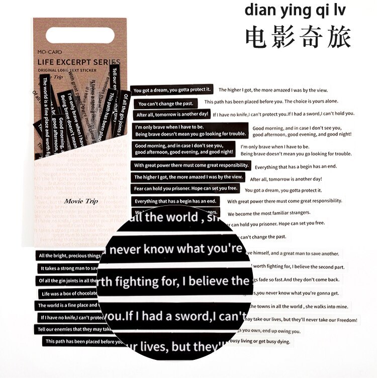 40 Pcs Life Excerpts Series Strip Sticker Pack-JournalTale
