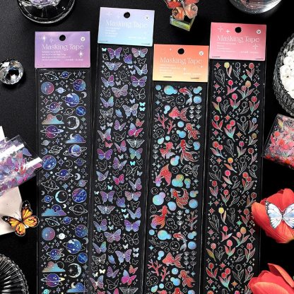 60mm*350mm Strip PET Washi Tape Colorful Butterfly Stars-JournalTale