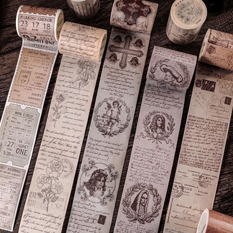 European Vintage Plant Washi Tape Stickers Junk Journal-JournalTale