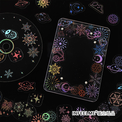 100 pcs/lot scrapbook Vintage Laser Attickers fan scrapbook-JournalTale
