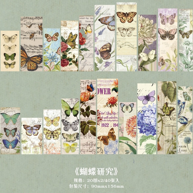 40pcs/pack Vintage Decor Stickers Kit for Junk Journal-JournalTale