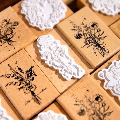 1pcs/1set Vintage Wooden Stamp DIY Mountain and Wilderness Stamp-JournalTale