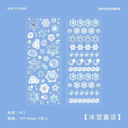 2 Pcs Small Snowflake Planet Stickers Korean Stickers-JournalTale