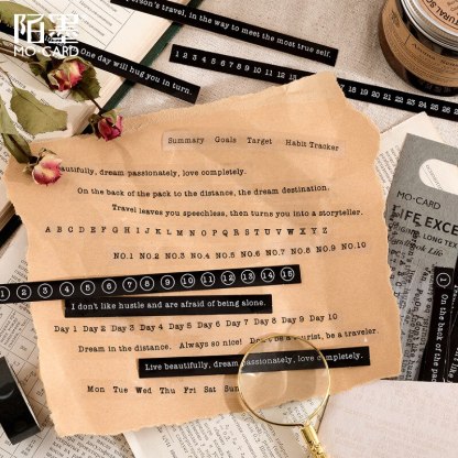 40 Pcs Life Excerpts Series Strip Sticker Pack-JournalTale