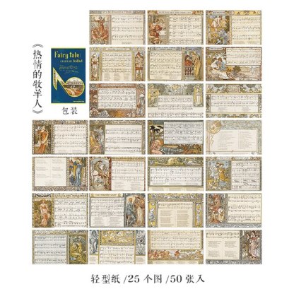 50pcs/lot Memo Pads Material Paper fairy Scrapbooking-JournalTale