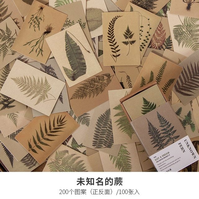 100pcs Vintage Plant Butterfly Material Paper-JournalTale