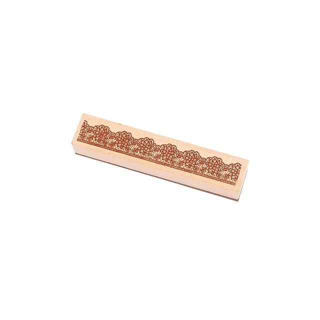 1pcs Vintage Wooden Stamp DIY Lace hemline Wood Rubber Stamps-JournalTale