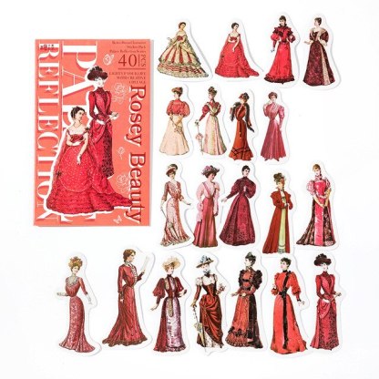 40pcs/1lot  Sticker Vintage Court girl-JournalTale