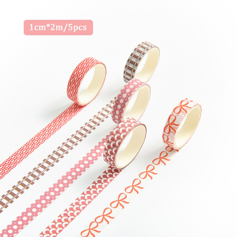 5pcs/set 10mmx2m Simple Grids Series Cute Washi Tape-JournalTale