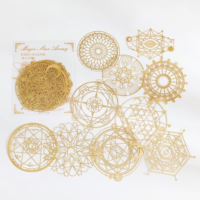 10 pcs Diy Scrapbooking paper Bronzing Lace Decoration paper-JournalTale