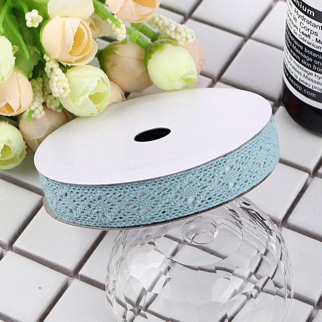 2 Yards Lace Self-adhesive Decoration Tape Sticker Cotton 1.5CM-JournalTale