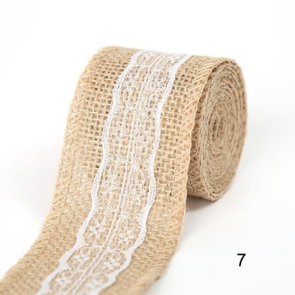 2M 5CM Natural Jute Burlap Rolls with Lace-JournalTale
