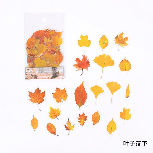 40pcs/bag Vintage leaves flowers PET sticker package-JournalTale