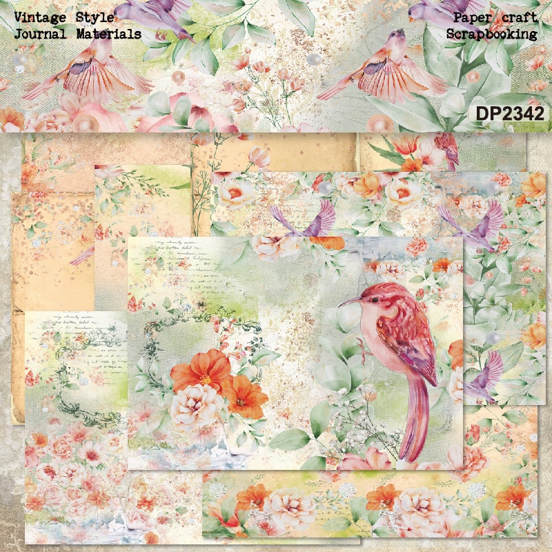 8 Sheets A5 Animal Scrapbooking Patterned Paper-JournalTale