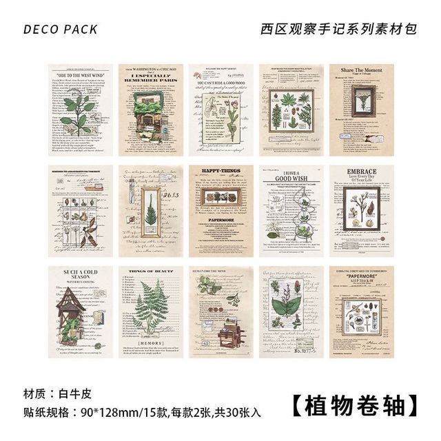 30pcs/lot Memo Pads Material Paper Scrapbooking Cards Paper-JournalTale