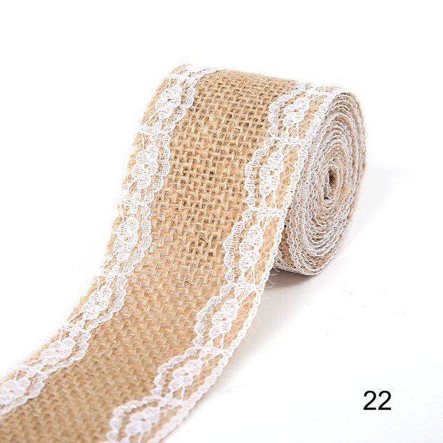 2M 5CM Natural Jute Burlap Rolls with Lace-JournalTale