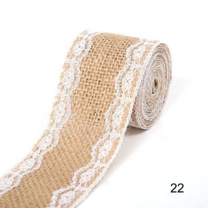 2M 5CM Natural Jute Burlap Rolls with Lace-JournalTale