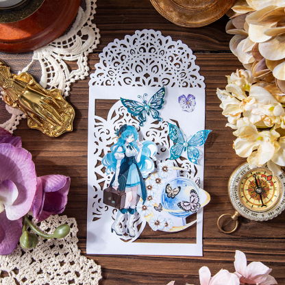 Vintage lace Frame Hollow Art Windows Material Paper-JournalTale