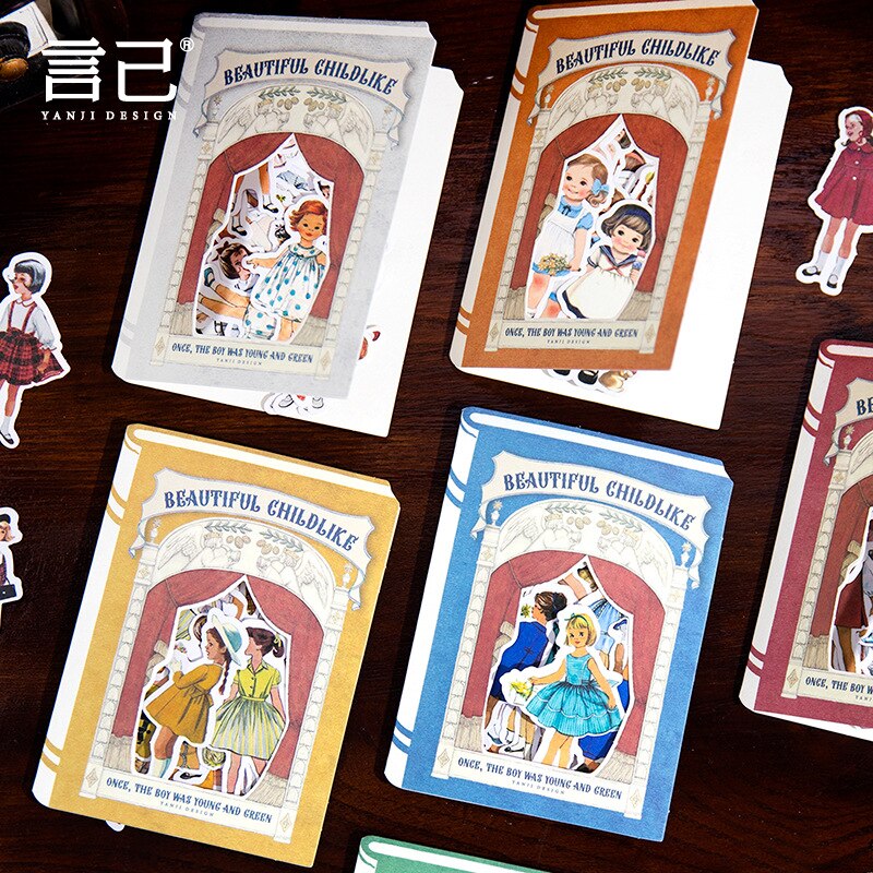 40pcs/1lot Scrapbook Sticker Pretty Kids-JournalTale