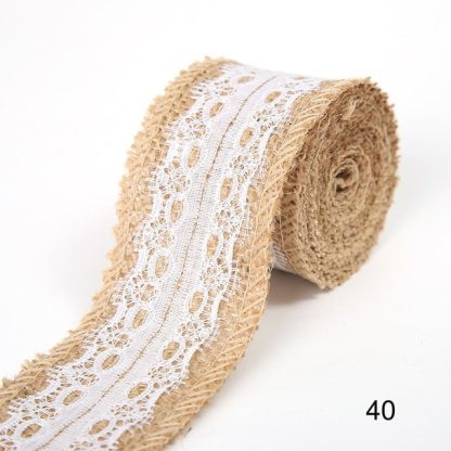2M 5CM Natural Jute Burlap Rolls with Lace-JournalTale