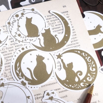 40pcs/1lot Scrapbook Sticker Moonlight Blacklia-JournalTale