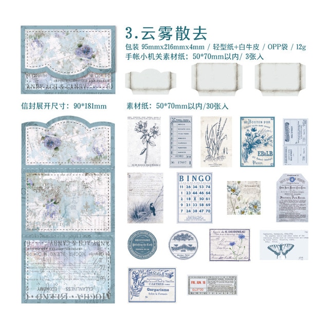 30pcs/lot Memo Pads Material Paper Background Decoration-JournalTale