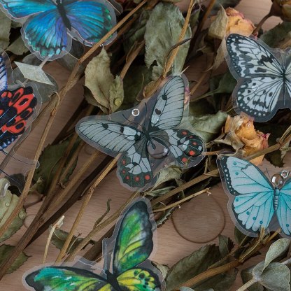 40pcs Color Butterfly Decorative Waterproof Stickers-JournalTale