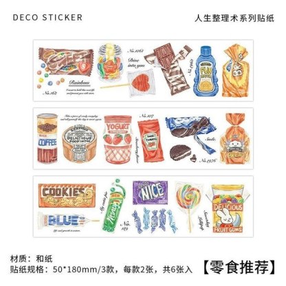 6 Pcs?Vintage Scrapbooking Sticker snack drink Adhesive-JournalTale