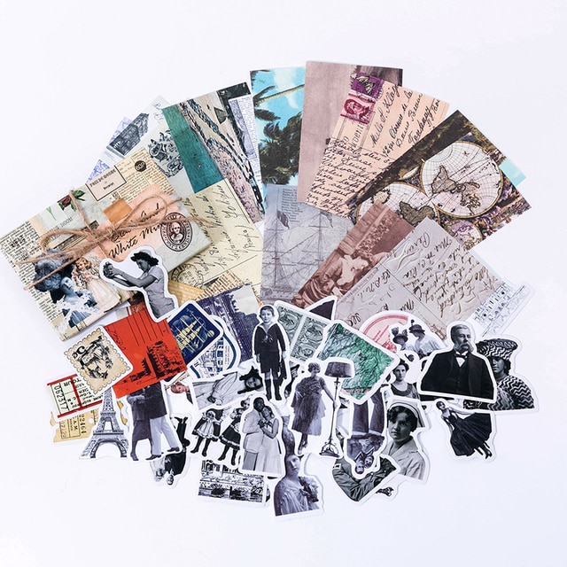 60pcs/boxed Vintage Boxed Stickers for Scrapbooking-JournalTale