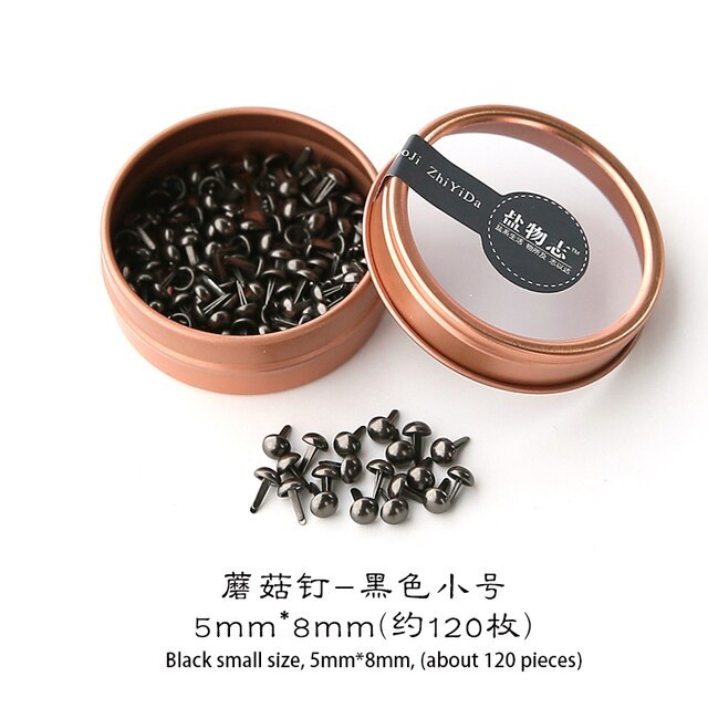 120 Pcs Retro Fixed Mushroom Nails DIY Journal Nails-JournalTale