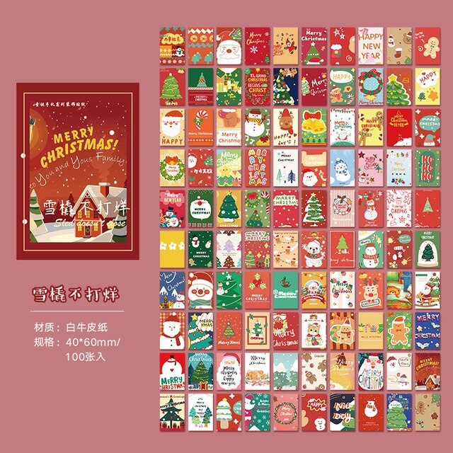 100 sheets Christmas party Retro Material Book Memo Pad-JournalTale