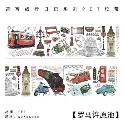 Travel Journey Memory Washi Masking Tape Coffee Shop-JournalTale