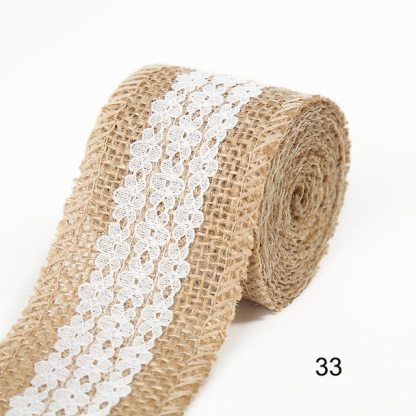 2M 5CM Natural Jute Burlap Rolls with Lace-JournalTale
