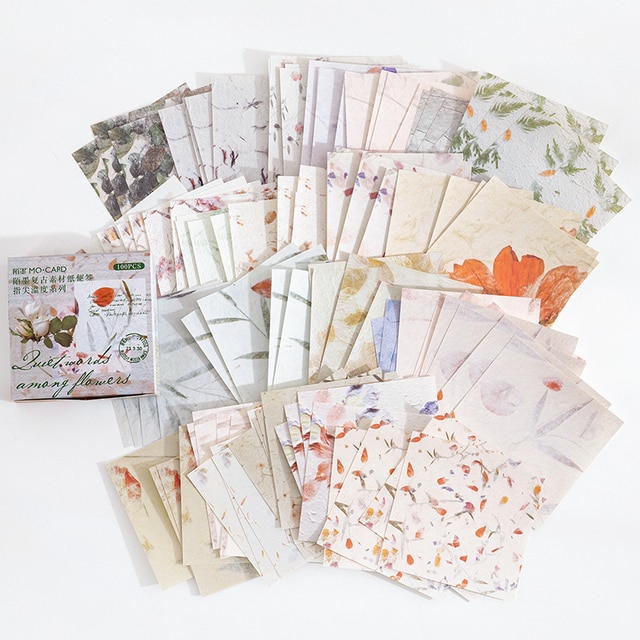 100pcs/lot Memo Pads Material Paper Vintage Fingertip-JournalTale
