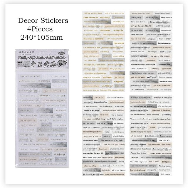 4pcs/pack Vintage Scrapbook Sticker Gold Foil Collage Journal-JournalTale