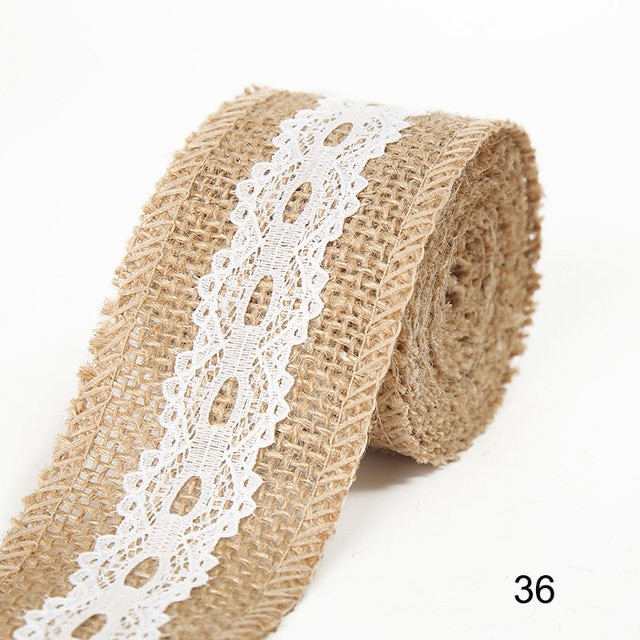 2M 5CM Natural Jute Burlap Rolls with Lace-JournalTale