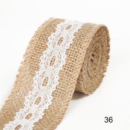 2M 5CM Natural Jute Burlap Rolls with Lace-JournalTale