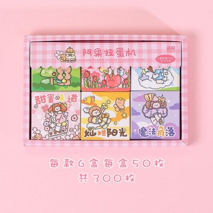 300pcs/box 6 Designs Cute Stickers for Bullet Journaling Scrapbooking kawaii-JournalTale