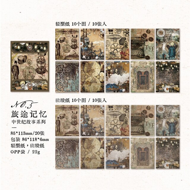 30pcs/lot Retro Medieval Stories Scrapbooking diy Material Papers-JournalTale