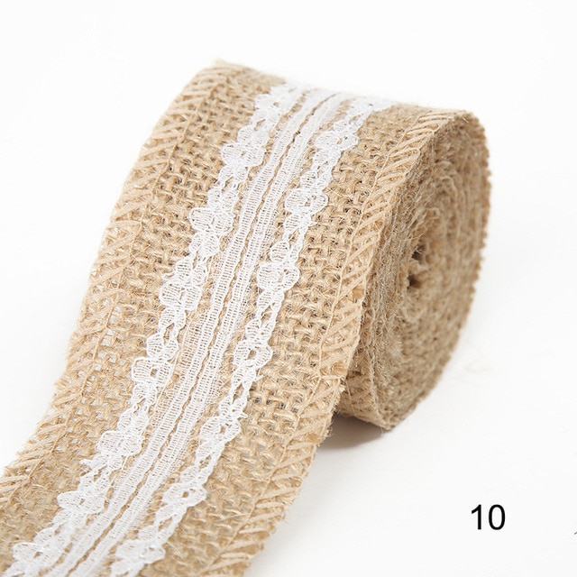 2M 5CM Natural Jute Burlap Rolls with Lace-JournalTale