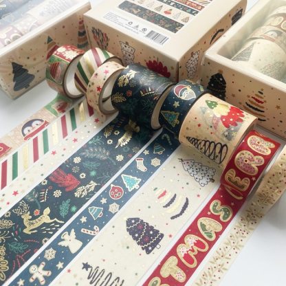 10 Pcs/Set Gold Stamping Washi Tape Box-Packed Masking Tape-JournalTale