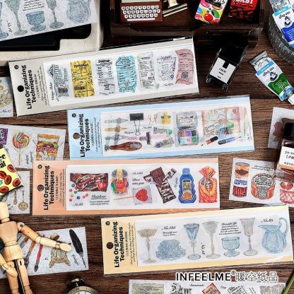 6 Pcs?Vintage Scrapbooking Sticker snack drink Adhesive-JournalTale