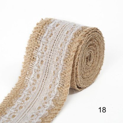 2M 5CM Natural Jute Burlap Rolls with Lace-JournalTale